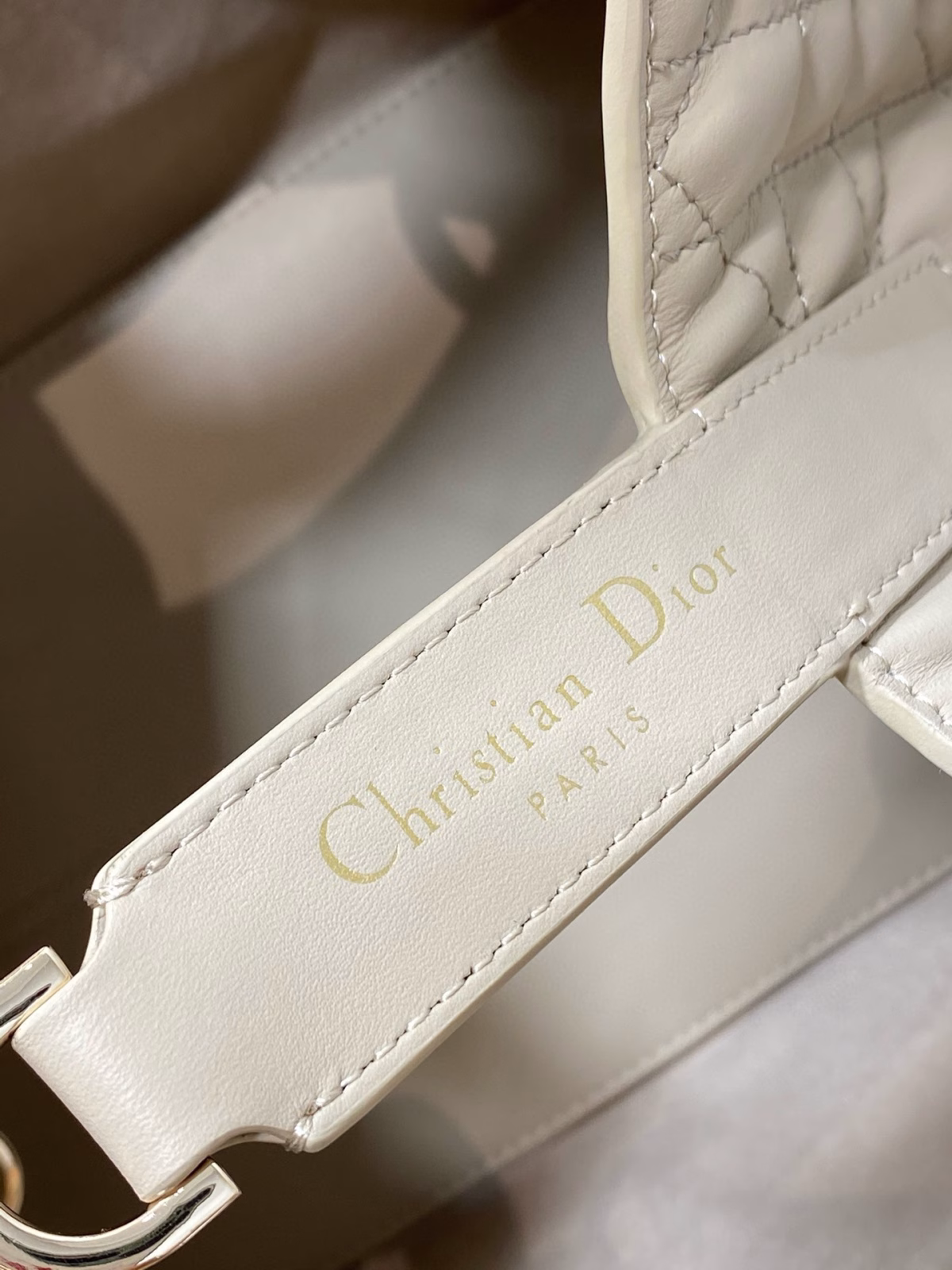 Dior Toujours Medium Bag in Beige Macrocannage Calfskin - Image 6