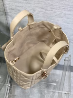 Dior Toujours Medium Bag in Beige Macrocannage Calfskin - Image 4