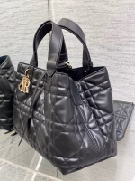 Dior Toujours Medium Bag in Black Macrocannage Calfskin - Image 3