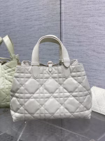Dior Toujours Medium Bag in White Macrocannage Calfskin - Image 9
