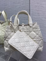 Dior Toujours Medium Bag in White Macrocannage Calfskin - Image 5