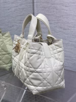 Dior Toujours Medium Bag in White Macrocannage Calfskin - Image 8