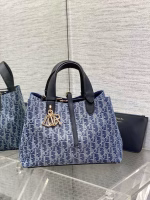 Dior Toujours Medium Bag in Blue Denim Oblique Jacquard - Image 3