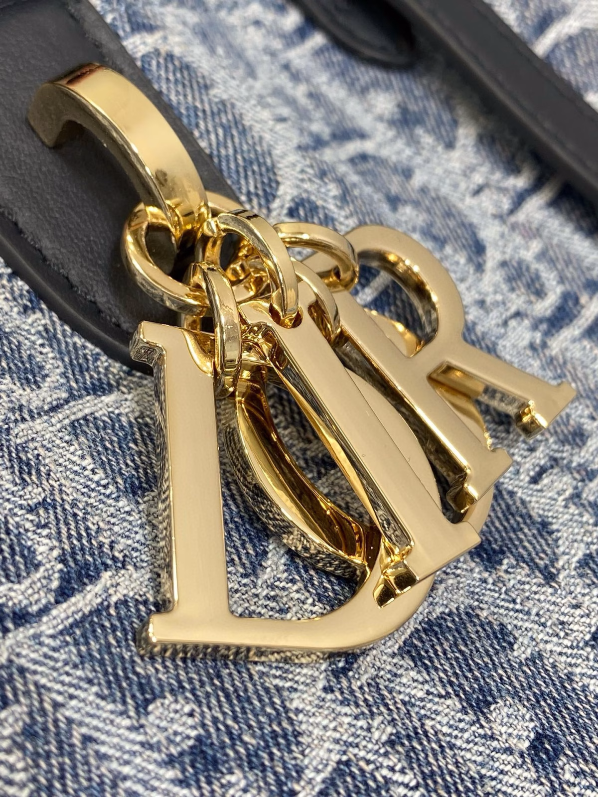 Dior Toujours Medium Bag in Blue Denim Oblique Jacquard - Image 8
