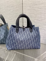 Dior Toujours Medium Bag in Blue Denim Oblique Jacquard - Image 6