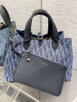Dior Toujours Medium Bag in Blue Denim Oblique Jacquard - Image 5