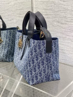 Dior Toujours Medium Bag in Blue Denim Oblique Jacquard - Image 4