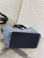 Dior Toujours Medium Bag in Blue Denim Oblique Jacquard - Image 7