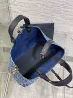 Dior Toujours Medium Bag in Blue Denim Oblique Jacquard - Image 10