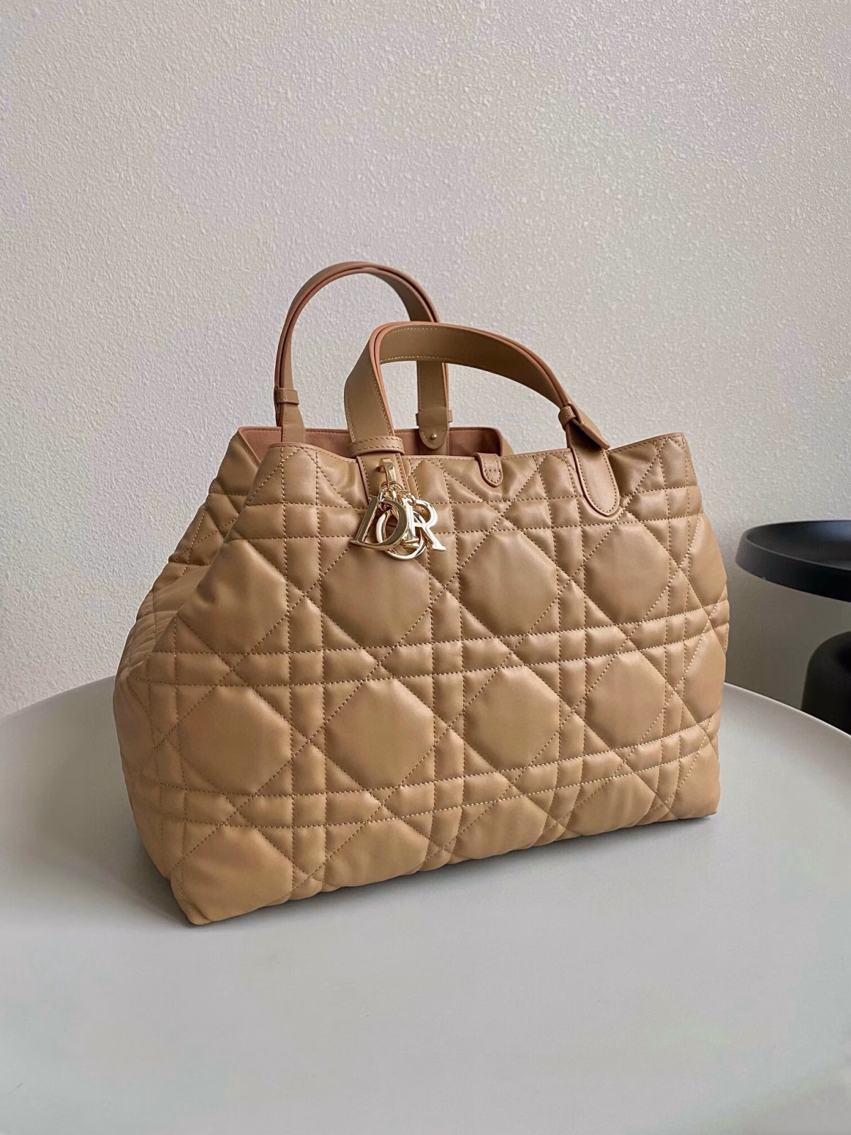 Dior Toujours Large Bag in Brown Macrocannage Calfskin - Image 5