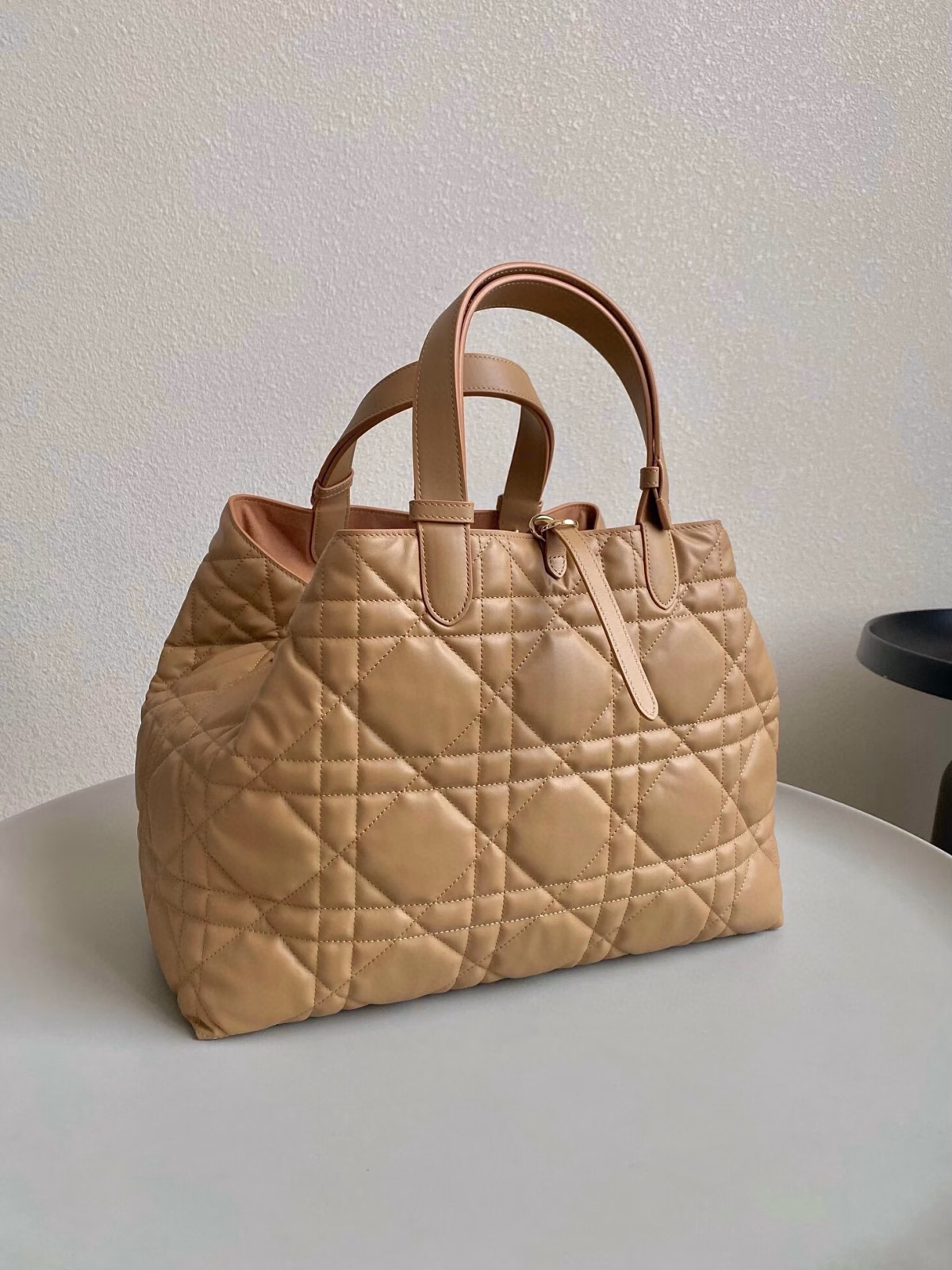 Dior Toujours Large Bag in Brown Macrocannage Calfskin - Image 6