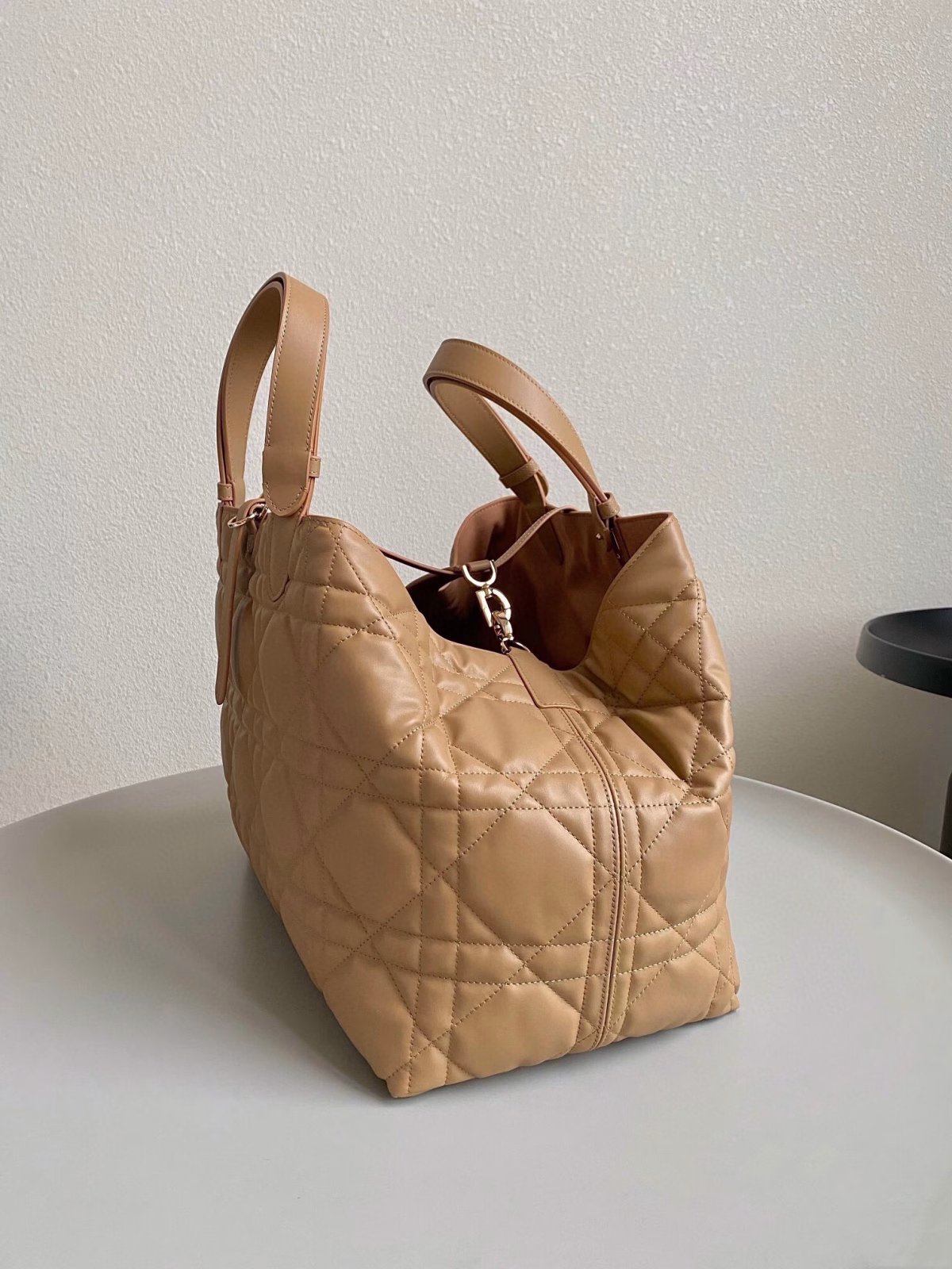 Dior Toujours Large Bag in Brown Macrocannage Calfskin - Image 9