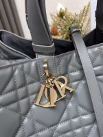Dior Toujours Large Bag in Grey Macrocannage Calfskin - Image 10