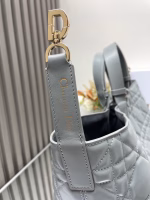 Dior Toujours Large Bag in Grey Macrocannage Calfskin - Image 4