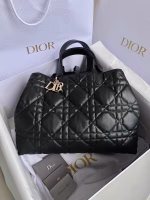 Dior Toujours Large Bag in Black Macrocannage Calfskin - Image 9