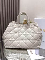 Dior Toujours Large Bag in White Macrocannage Calfskin - Image 8