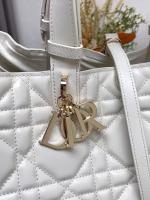 Dior Toujours Large Bag in White Macrocannage Calfskin - Image 10