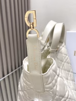 Dior Toujours Large Bag in White Macrocannage Calfskin - Image 2