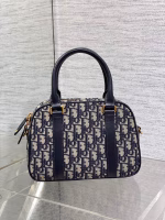 Dior D-Vibe Bowling Medium Bag in Blue Oblique Jacquard - Image 8