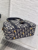 Dior D-Vibe Bowling Medium Bag in Blue Oblique Jacquard - Image 5