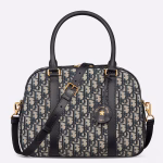 Dior D-Vibe Bowling Large Bag in Blue Oblique Jacquard