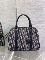 Dior D-Vibe Bowling Large Bag in Blue Oblique Jacquard - Image 9