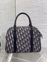Dior D-Vibe Bowling Large Bag in Blue Oblique Jacquard - Image 5