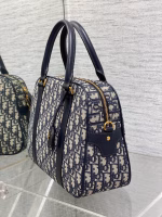Dior D-Vibe Bowling Large Bag in Blue Oblique Jacquard - Image 8