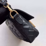 Fendi Black FF Motif Mini Baguette Bag - Image 6