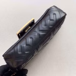 Fendi Black FF Motif Mini Baguette Bag - Image 7