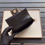 Fendi Black FF Motif Mini Baguette Bag - Image 2