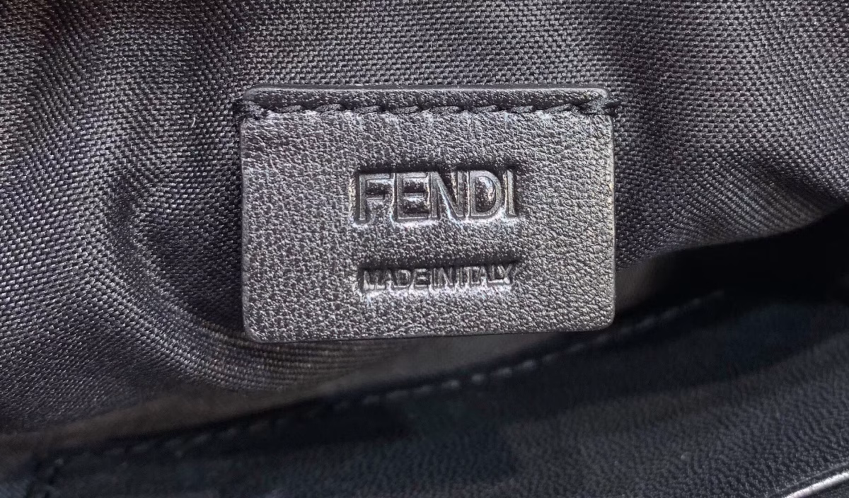 Fendi Black FF Motif Mini Baguette Bag - Image 5