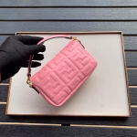Fendi Pink FF Motif Mini Baguette Bag - Image 8