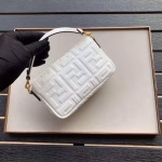 Fendi White FF Motif Mini Baguette Bag - Image 8