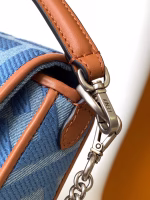 Fendi Baguette Mini Bag in Denim with FF Embroidery - Image 4