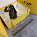 Fendi Mini Baguette Bag In FF Fabric With Black Trim - Image 4