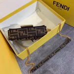 Fendi Mini Baguette Bag In FF Fabric With Black Trim - Image 3