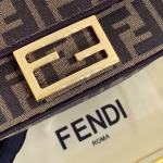 Fendi Mini Baguette Bag In FF Fabric With Black Trim - Image 5