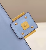 Fendi Baguette Chain Midi Bag In Blue Nappa Leather - Image 4