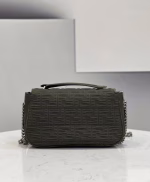 Fendi Midi Baguette Chain Bag In Green FF Fabric - Image 7