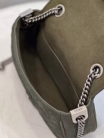 Fendi Midi Baguette Chain Bag In Green FF Fabric - Image 5