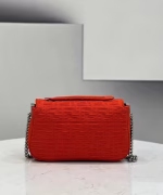 Fendi Midi Baguette Chain Bag In Piment FF Fabric - Image 6