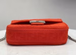 Fendi Midi Baguette Chain Bag In Piment FF Fabric - Image 7