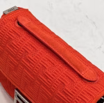 Fendi Midi Baguette Chain Bag In Piment FF Fabric - Image 3