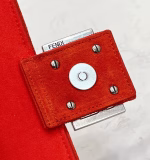 Fendi Midi Baguette Chain Bag In Piment FF Fabric - Image 5