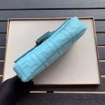 Fendi Pale Blue FF Motif Medium Baguette Bag - Image 7
