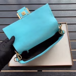 Fendi Pale Blue FF Motif Medium Baguette Bag - Image 5