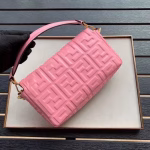 Fendi Pink FF Motif Medium Baguette Bag - Image 6