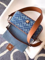 Fendi Baguette Medium Bag in Denim with FF Embroidery - Image 5