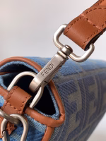 Fendi Baguette Medium Bag in Denim with FF Embroidery - Image 7